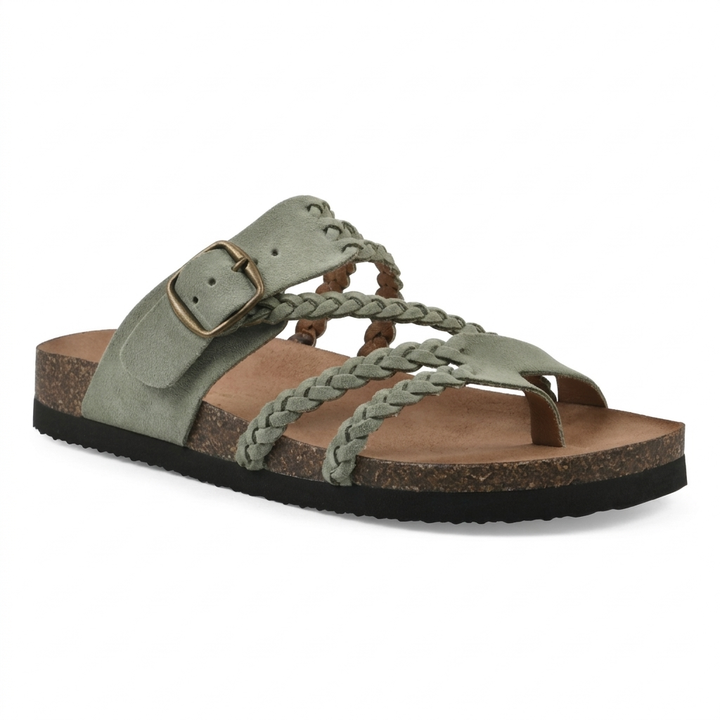 Hailey - Orthopedic Braided Cork Sandals
