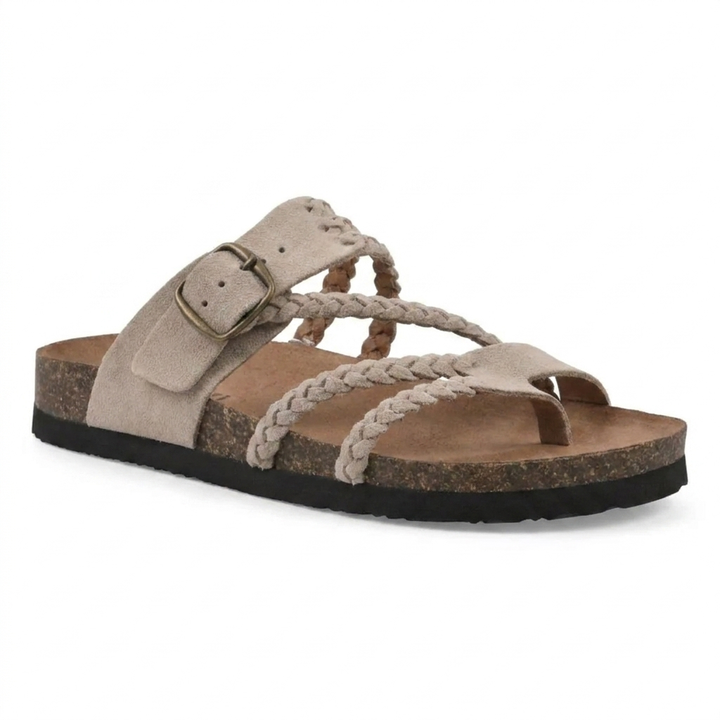 Hailey - Orthopedic Braided Cork Sandals