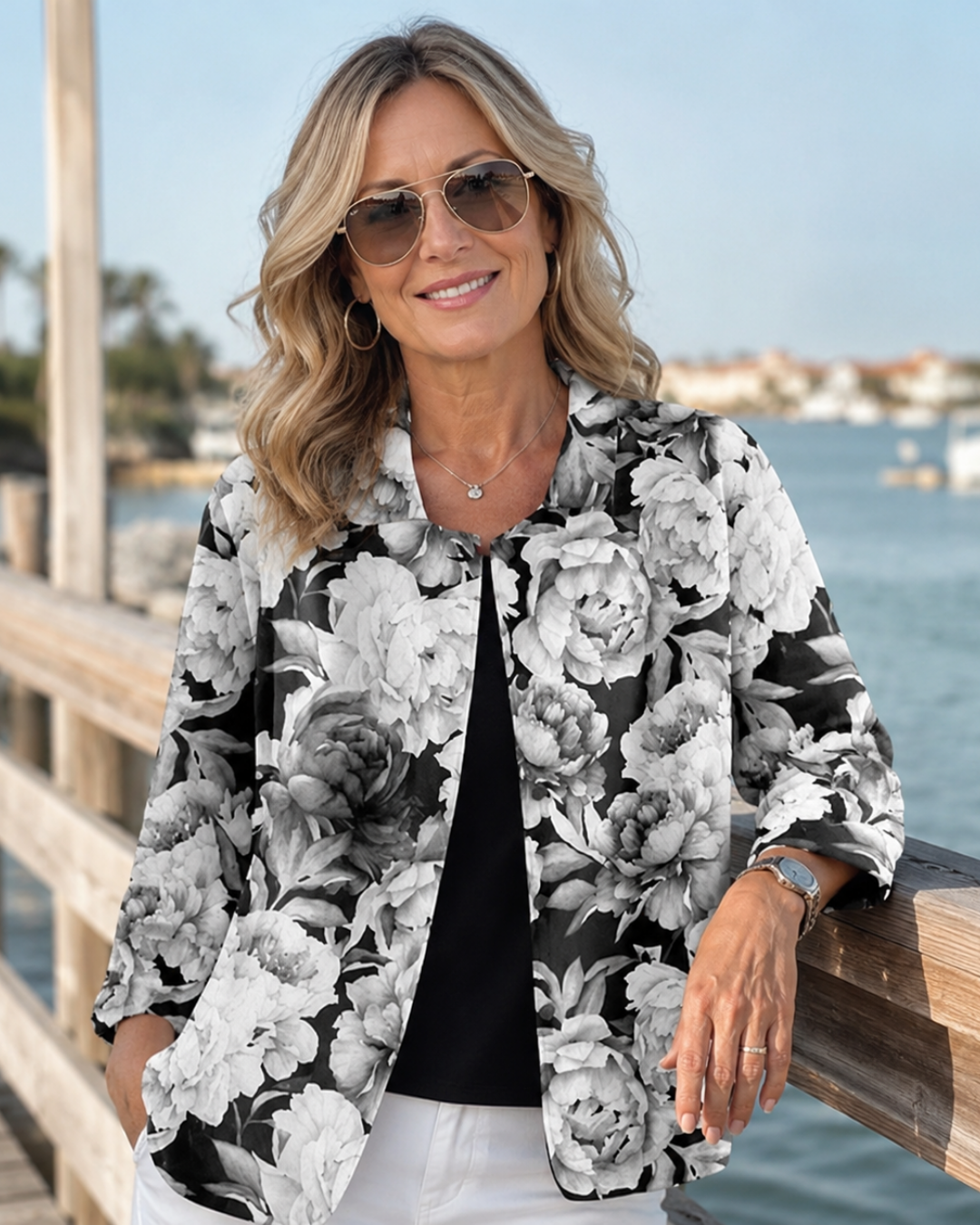 Leontina | Engraved Peony Blouse
