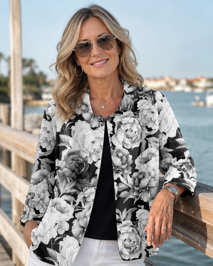 Leontina | Engraved Peony Blouse