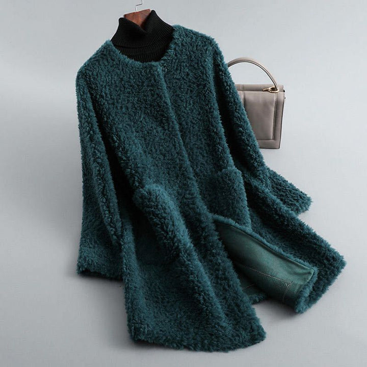 Cecille – Shearling Teddy Coat of Genuine Lambskin