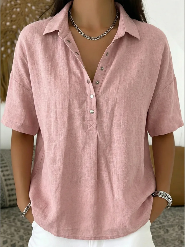 Vilma - Blouse with Collar and Button
