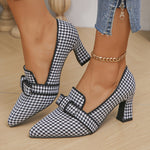 Estelle | Women's Loafers with Houndstooth Design