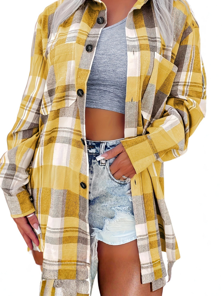 Herine - Gingham Long Sleeve Summer Shirt