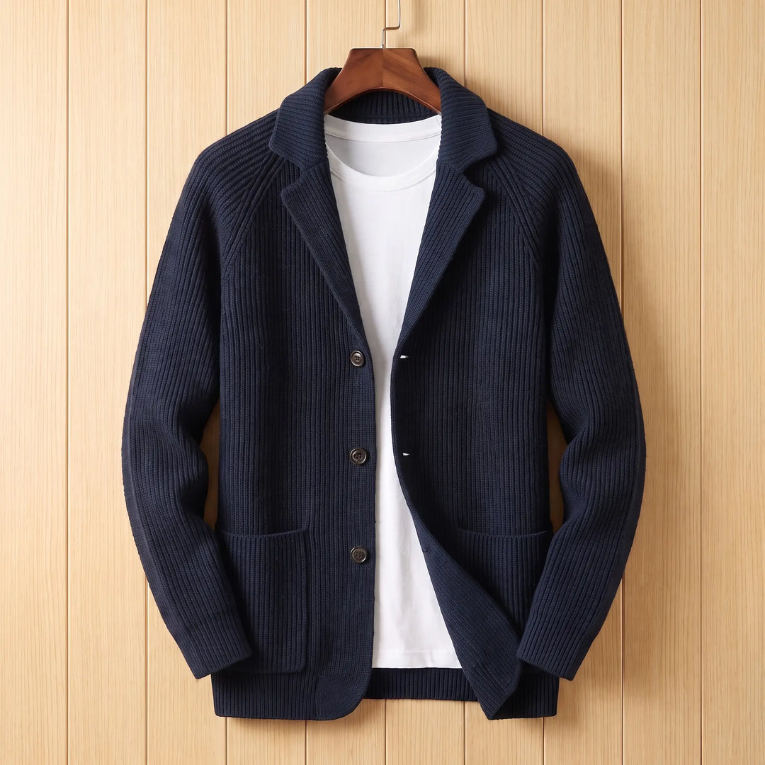 SOFT COLLAR WOOL CARDIGAN