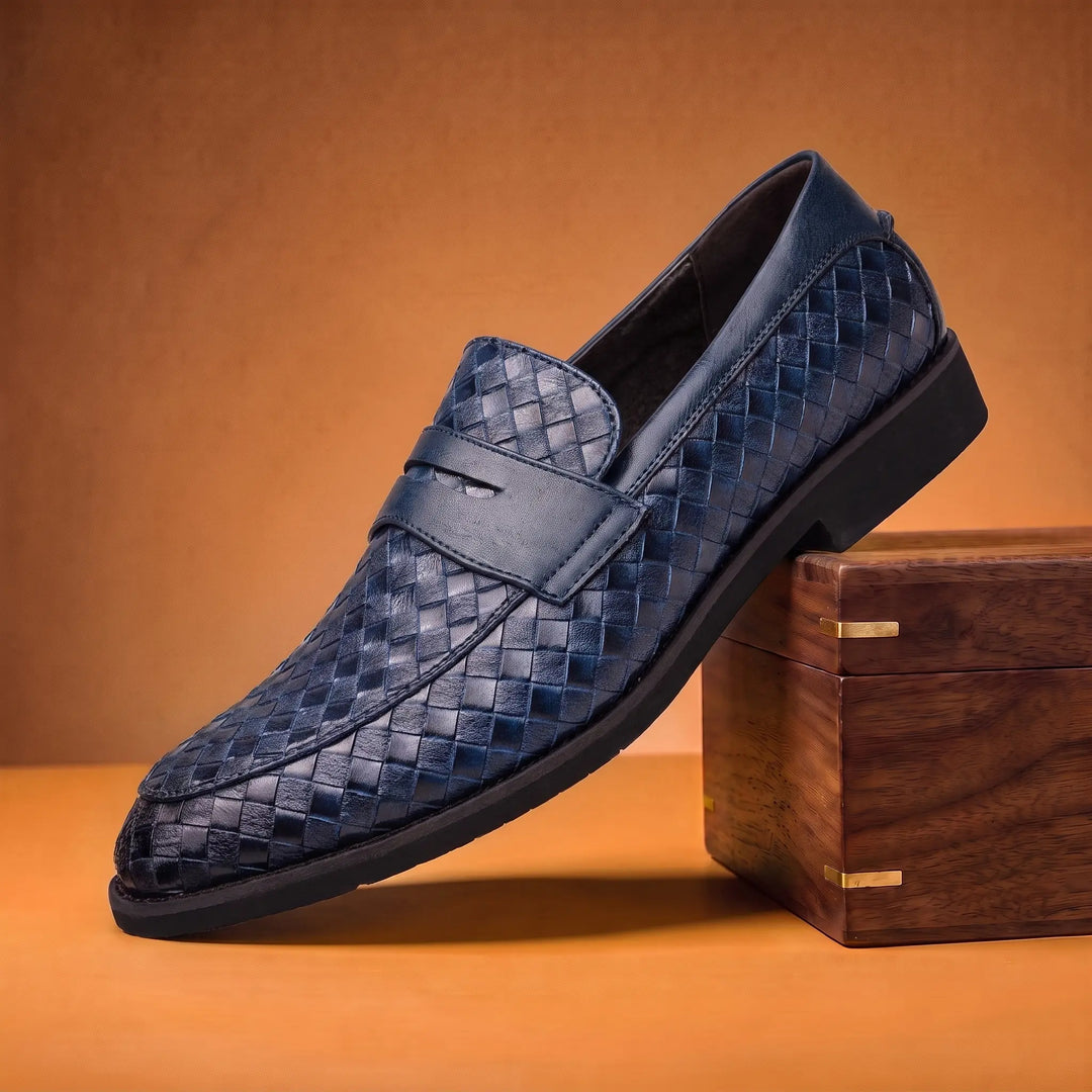 CHECKERED WEAVE LOAFERS