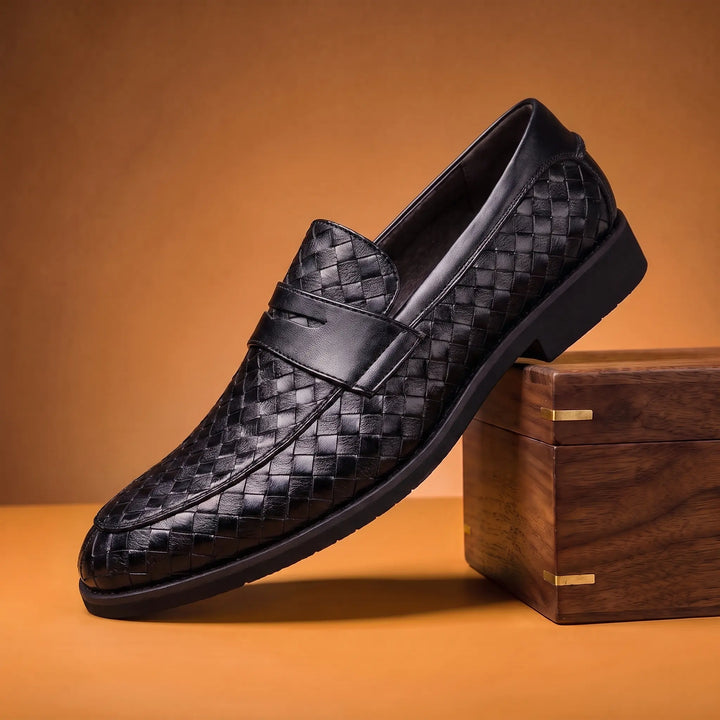 CHECKERED WEAVE LOAFERS