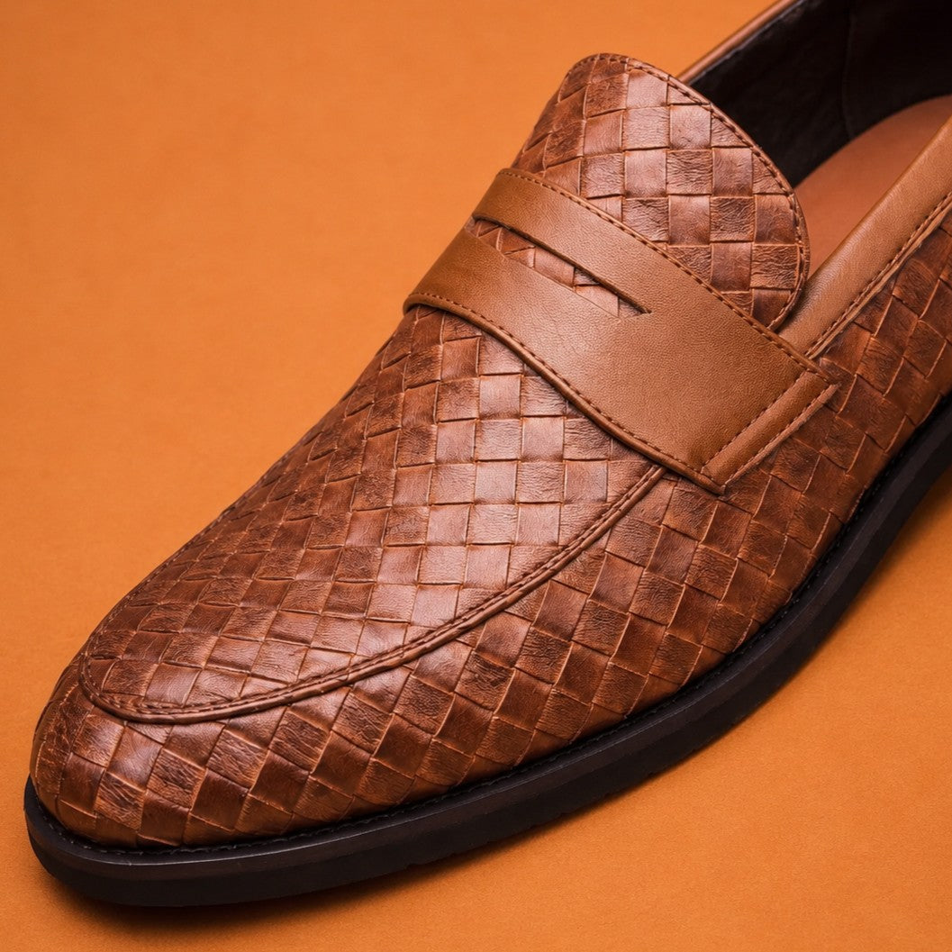 CHECKERED WEAVE LOAFERS