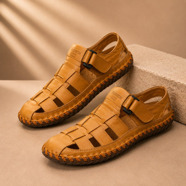 CRAFTSMAN STITCH LEATHER SANDALS