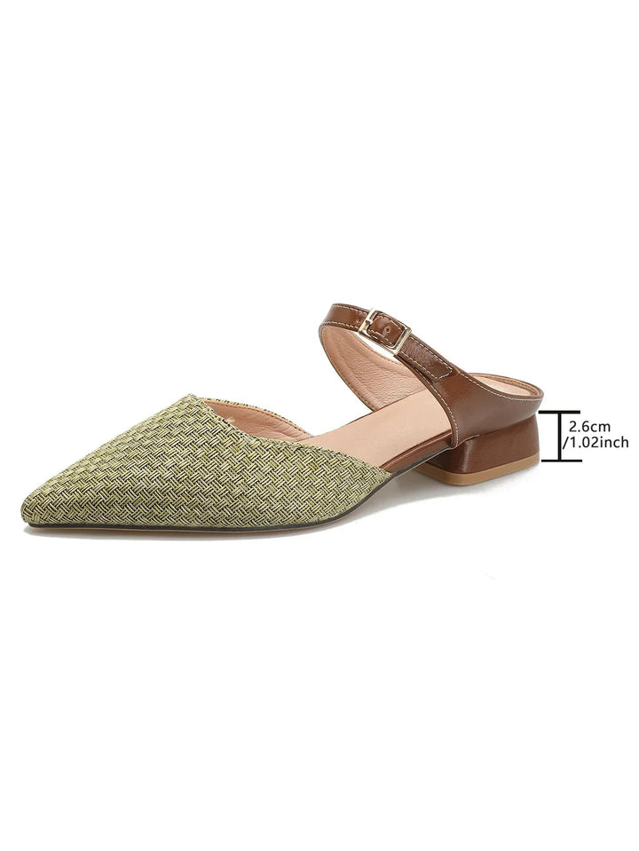 Cambria | Women's Woven Mules in Sage Green 0