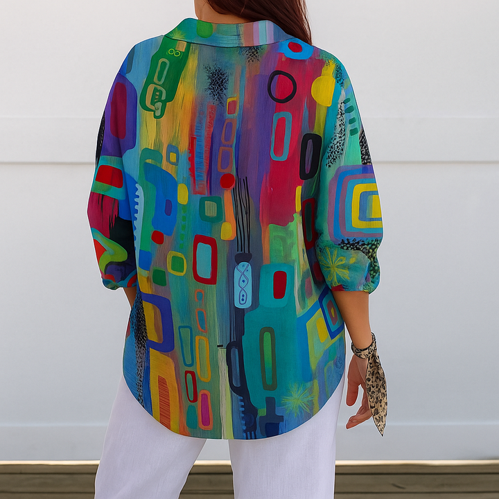 Jella – Flowing Everyday Blouse with Feminine Neckline