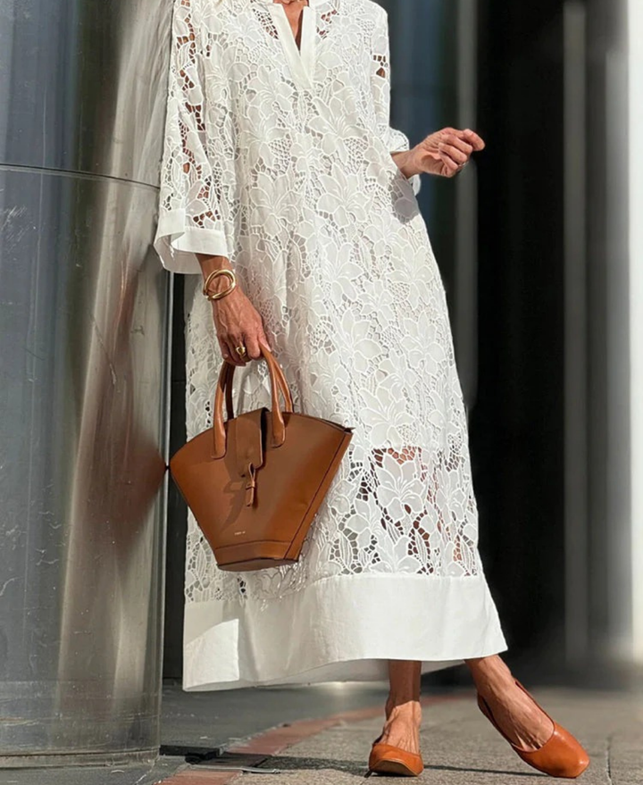 Dahlia | Women's Plus Size White Summer Dress 0