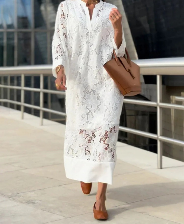 Dahlia | Women's Plus Size White Summer Dress 2