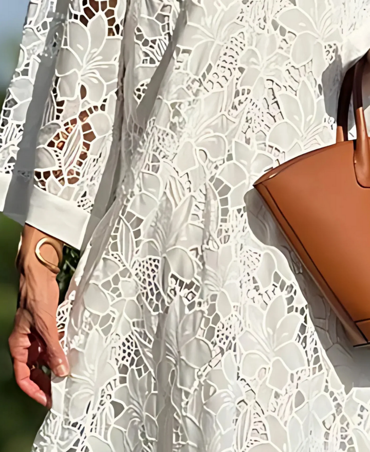 Dahlia | Women's Plus Size White Summer Dress 5