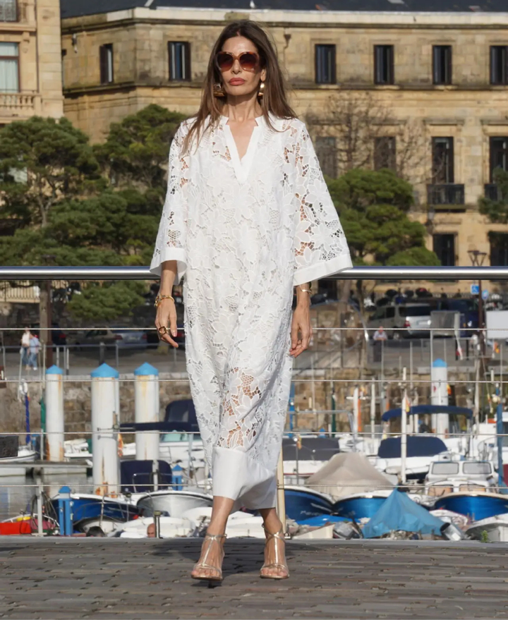 Dahlia | Women's Plus Size White Summer Dress 8