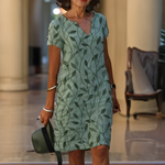 Nira | Printed V-Neck A-Line Dress