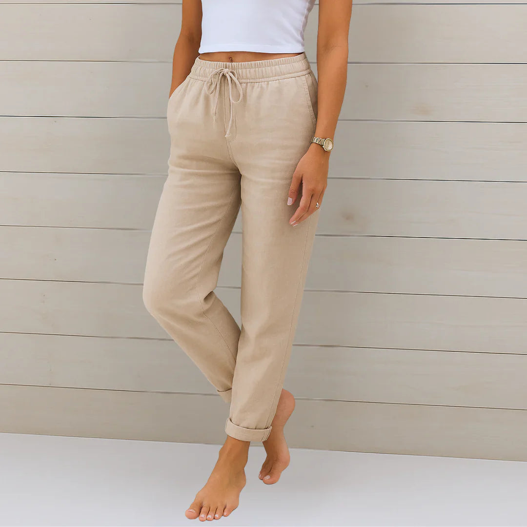 Ellaine | Women's Linen Stretch Trousers 0