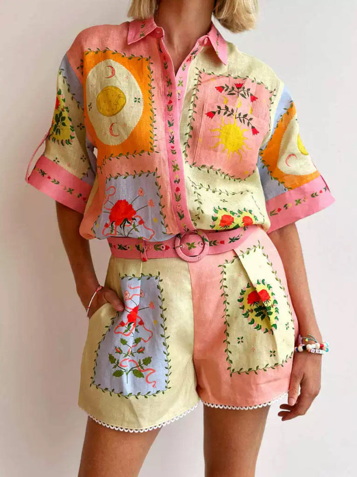 Emma | Women's Co Ord Set - Sunlit Garden Two Piece 0