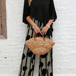 Milavie | Asymmetric Top & Printed Pants Set