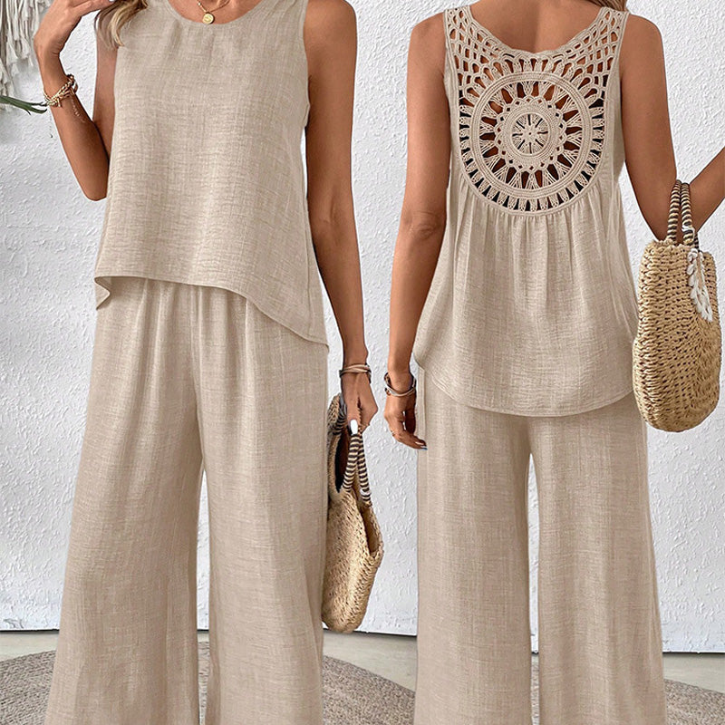 Emma | Women's Outfit Set with Crochet Mesh Cutout 1