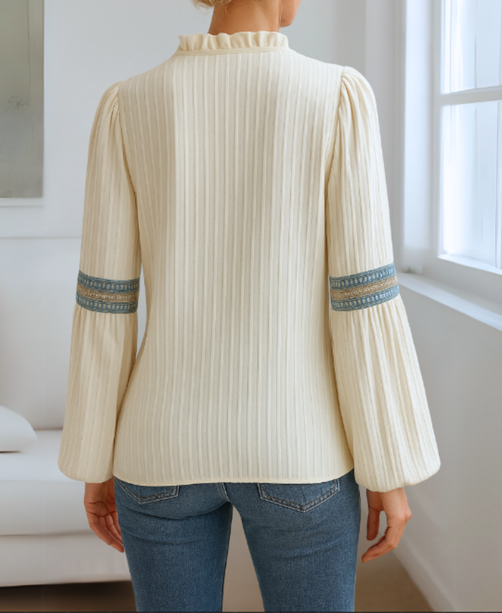 Emma | Women's Vintage V-Neck Blouse 2