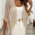 Ginny | Open Knit Drape Long Cardigan