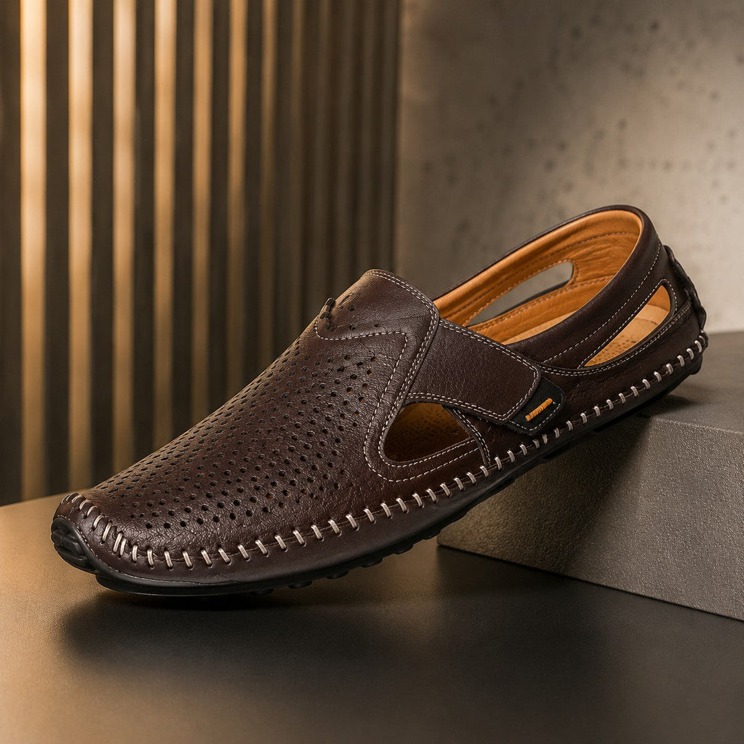 ITALIAN CUT LEATHER SLIP ON