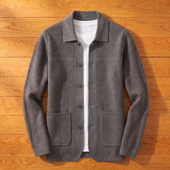JACQUARD KNIT BUTTON CARDIGAN