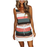 Jemma | One Shoulder Striped Mini Dress