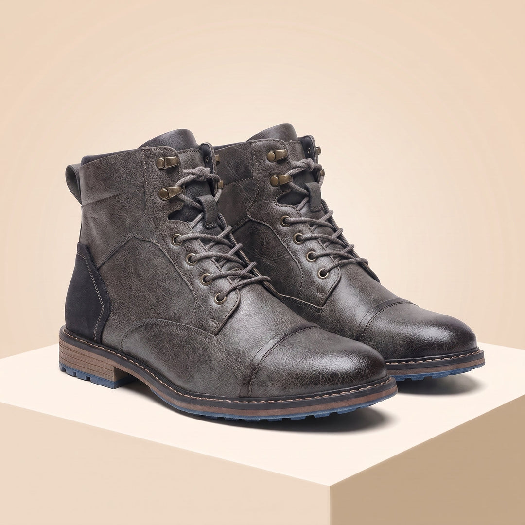 LACE UP ZIP ANKLE BOOTS