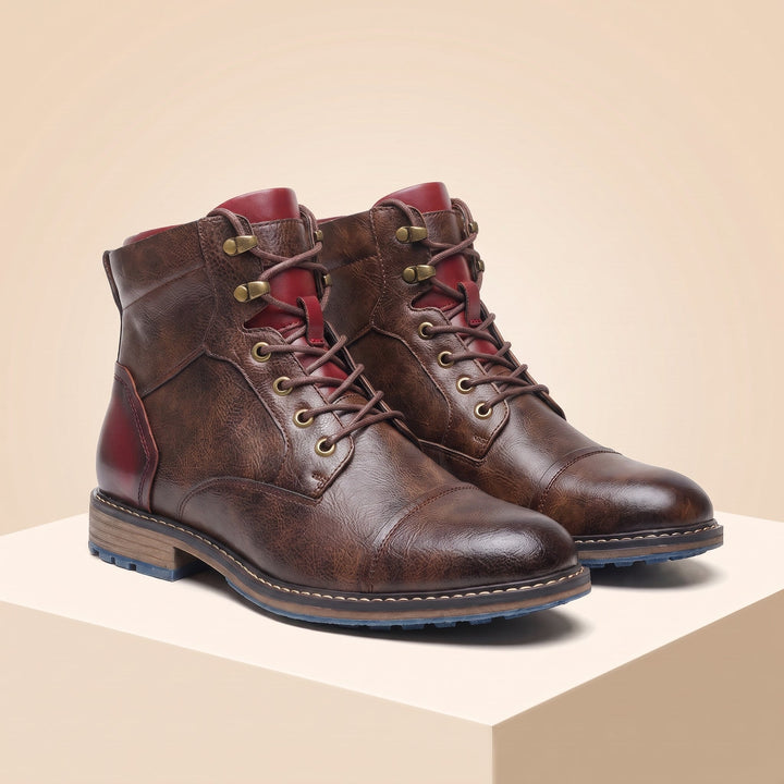 LACE UP ZIP ANKLE BOOTS