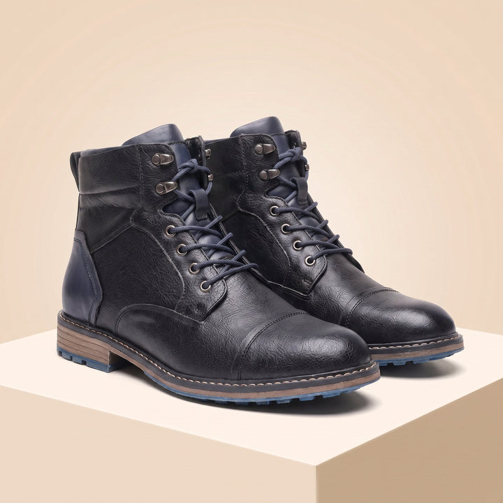 LACE UP ZIP ANKLE BOOTS