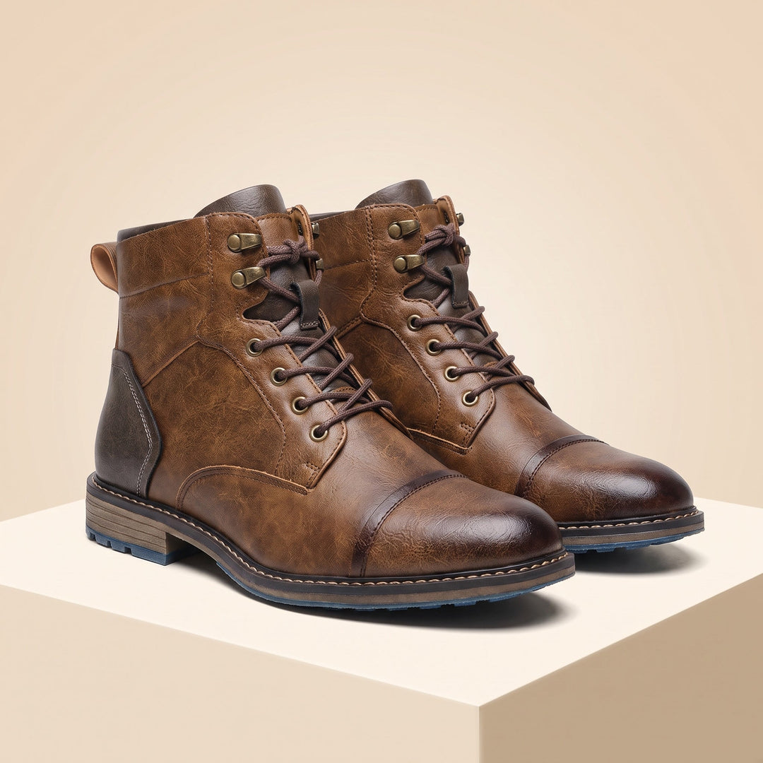 LACE UP ZIP ANKLE BOOTS
