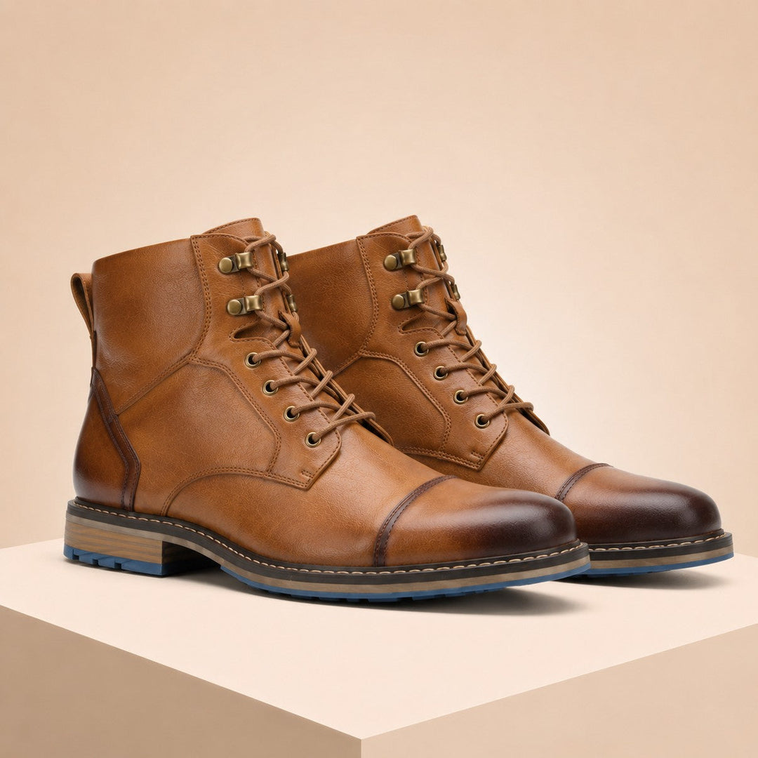 LACE UP ZIP ANKLE BOOTS