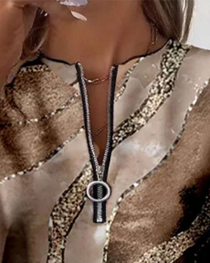 Lera | Half-zip sweatshirt with vintage print 2