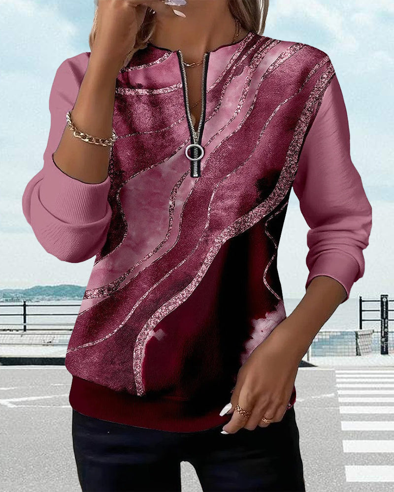 Lera | Half-zip sweatshirt with vintage print 7