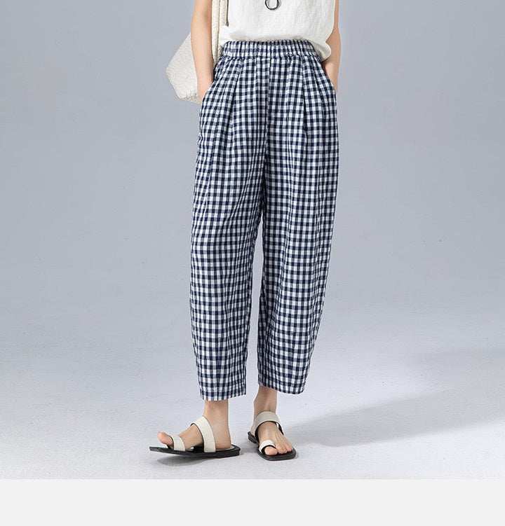 Mia | Women's Trousers Gingham Check 0