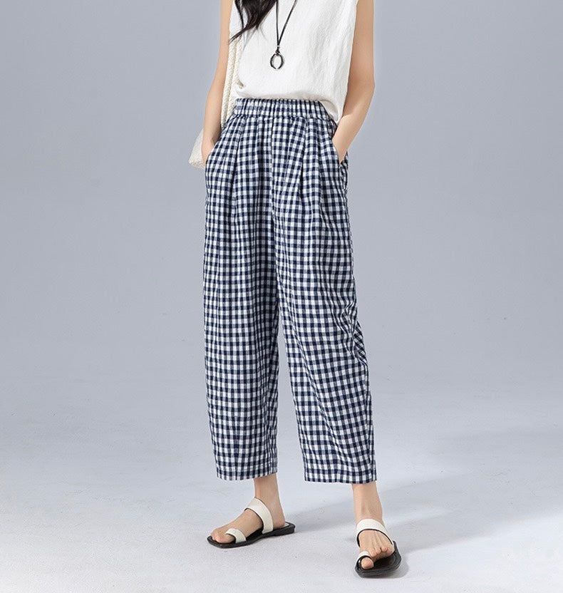 Mia | Women's Trousers Gingham Check 2