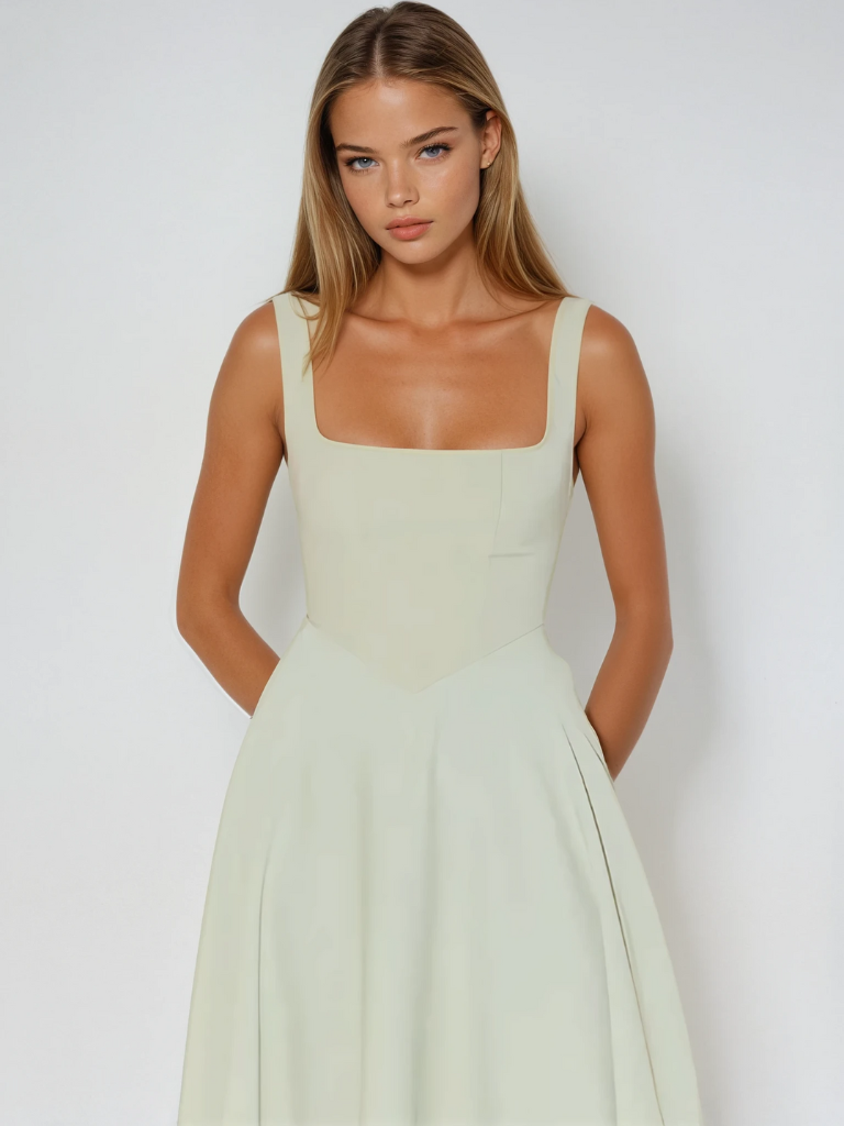 Natasha | Women's White Midi Dress 1