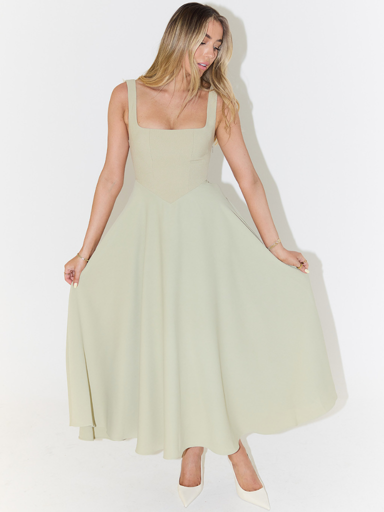 Natasha | Women's White Midi Dress 2