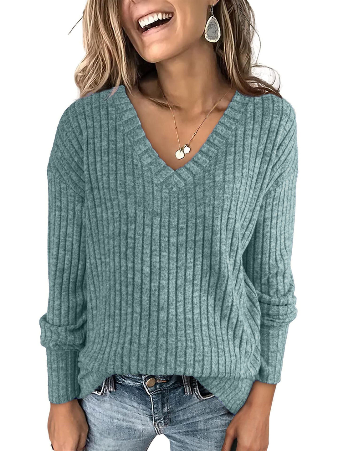 Nalia - Oversized V-Neck Sweater