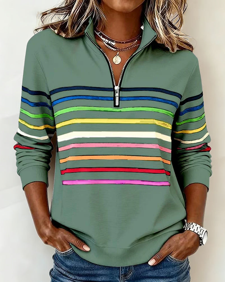 Maggie | Casual Multicolor Stripe Pullover
