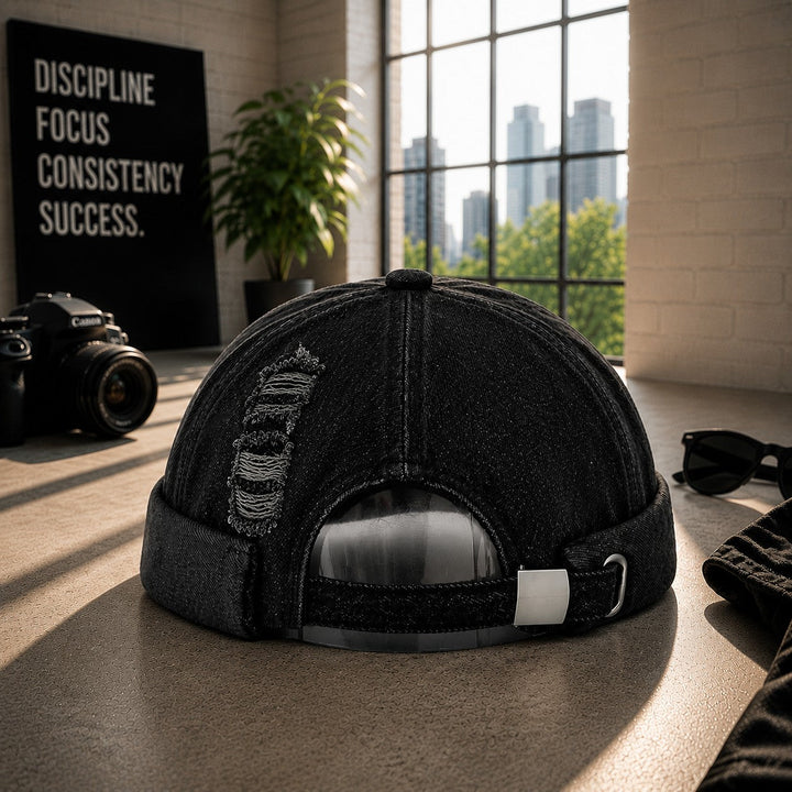 RIPPED DENIM DOCKER HAT