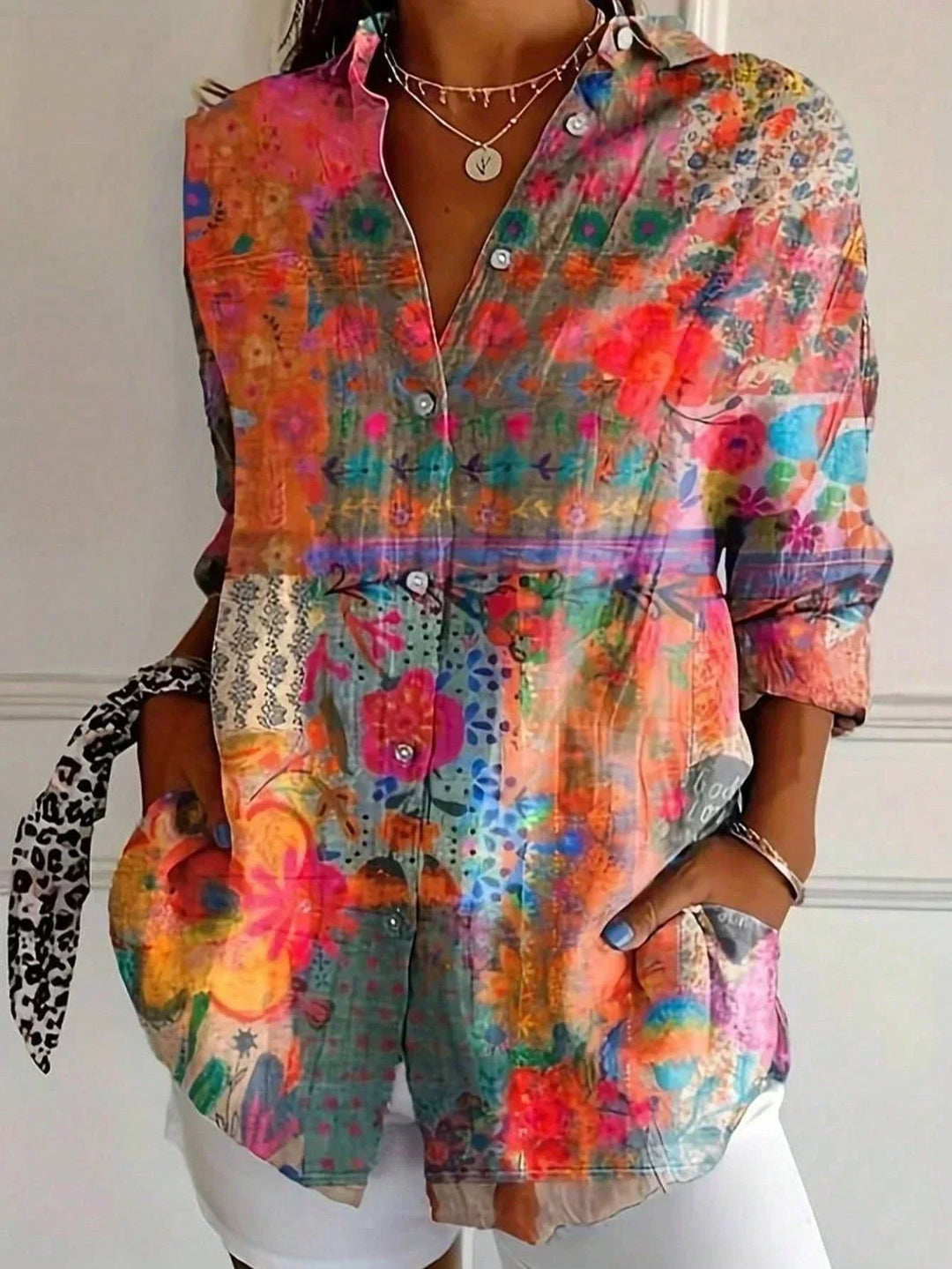 Catleen - Colorful Printed Lightweight Blouse