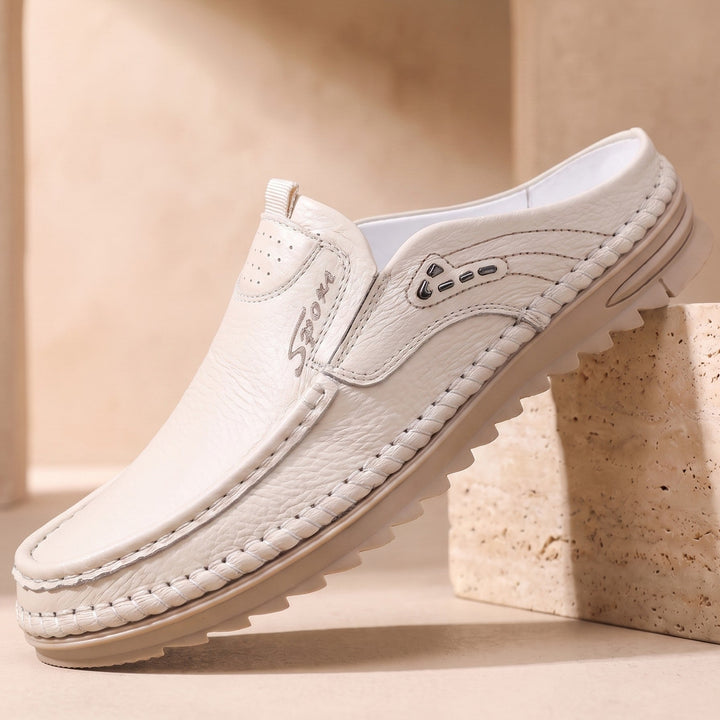 SLIP ON LEATHER CLOGS