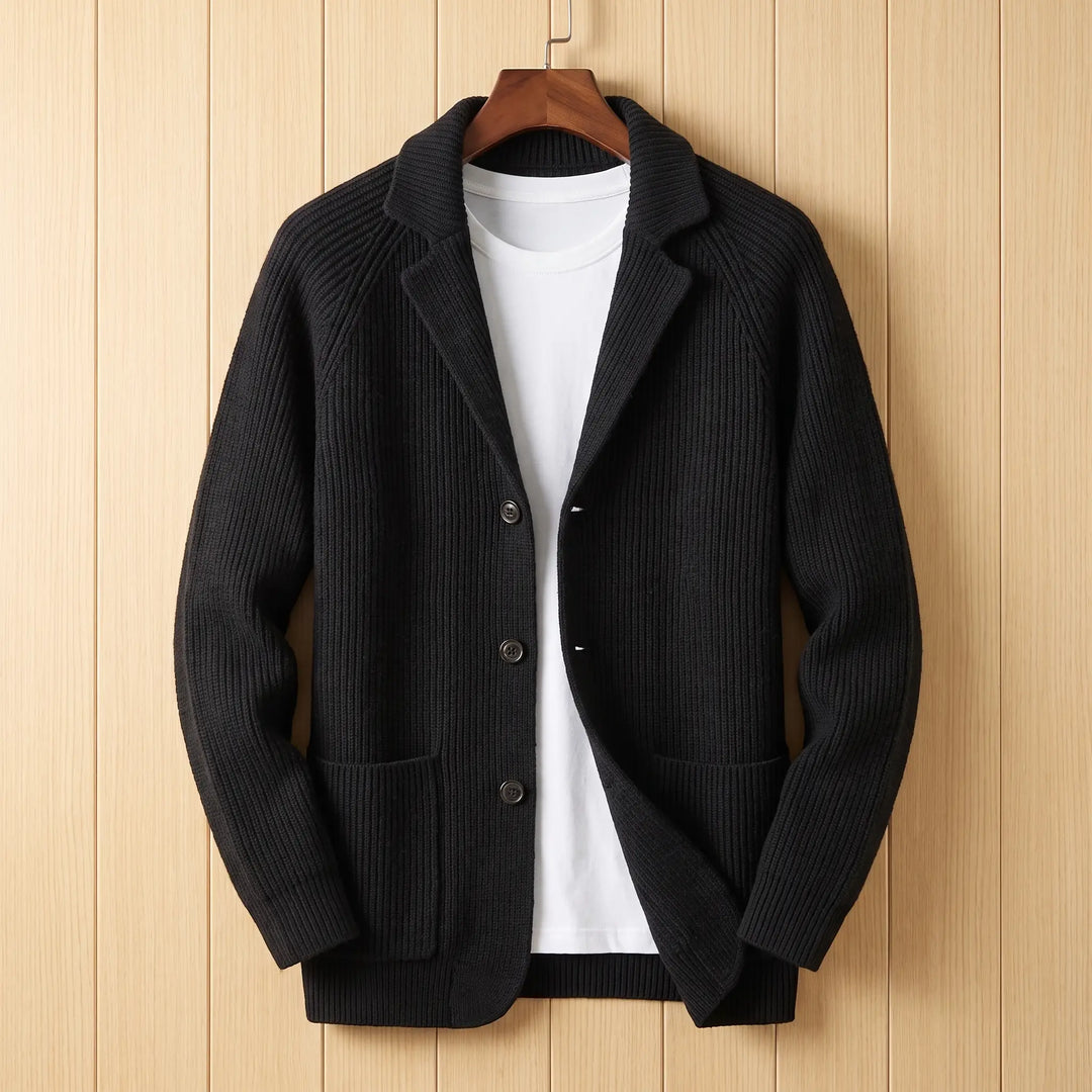 SOFT COLLAR WOOL CARDIGAN
