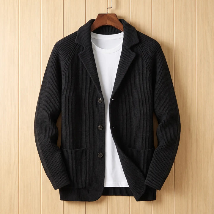 SOFT COLLAR WOOL CARDIGAN