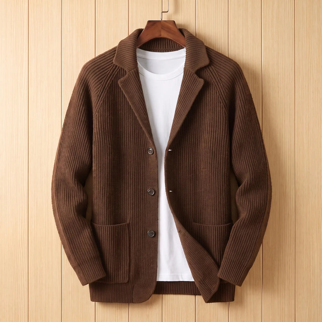 SOFT COLLAR WOOL CARDIGAN