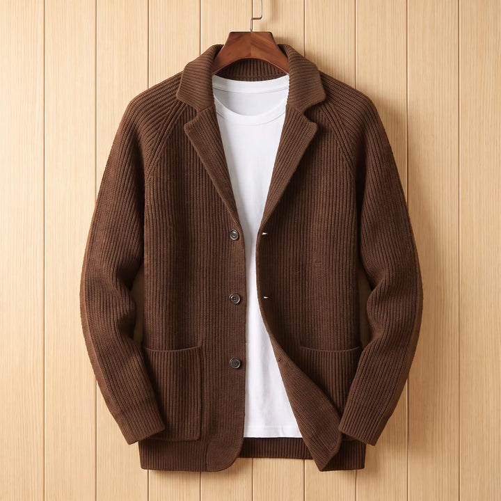 SOFT COLLAR WOOL CARDIGAN
