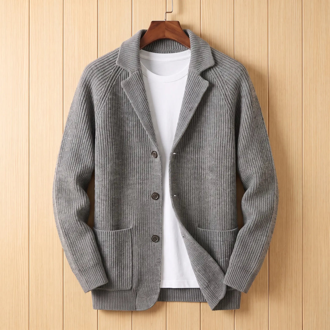 SOFT COLLAR WOOL CARDIGAN